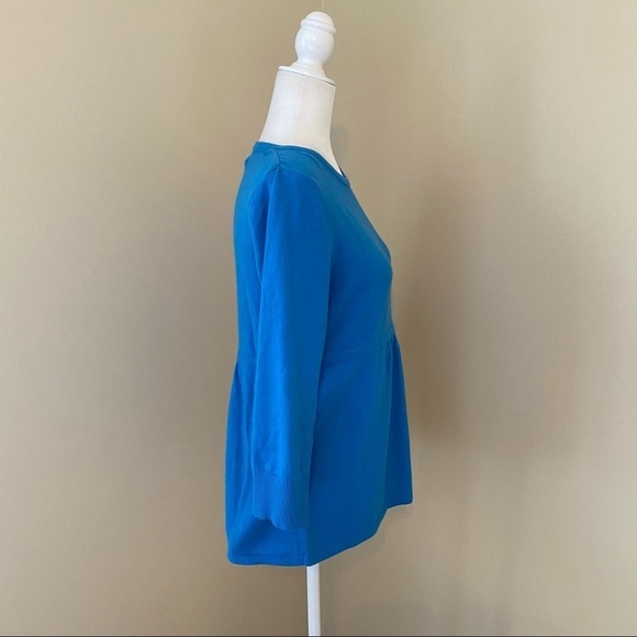 L.L. Bean Cotton Angora Blend Blue Sweater - S - Picture 2 of 13